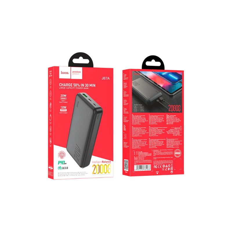 J87A POWER BANK HOCO J87A 20000 MAH PD20W + QC3.0 - Imagen 1