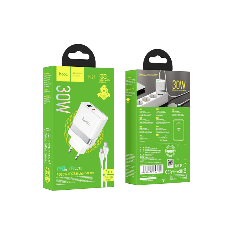 N21 CARGADOR HOCO N21 PD30W + QC3.0 - Imagen 1