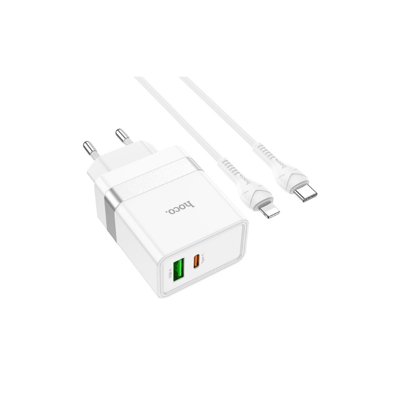 N21IP CARGADOR HOCO N21 PD30W + QC3.0 + CABLE C A IPHONE - Imagen 1