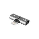 ADAPTADOR AUDIO LIGHTNING SPLITTER - AURICULAR + CARGADOR